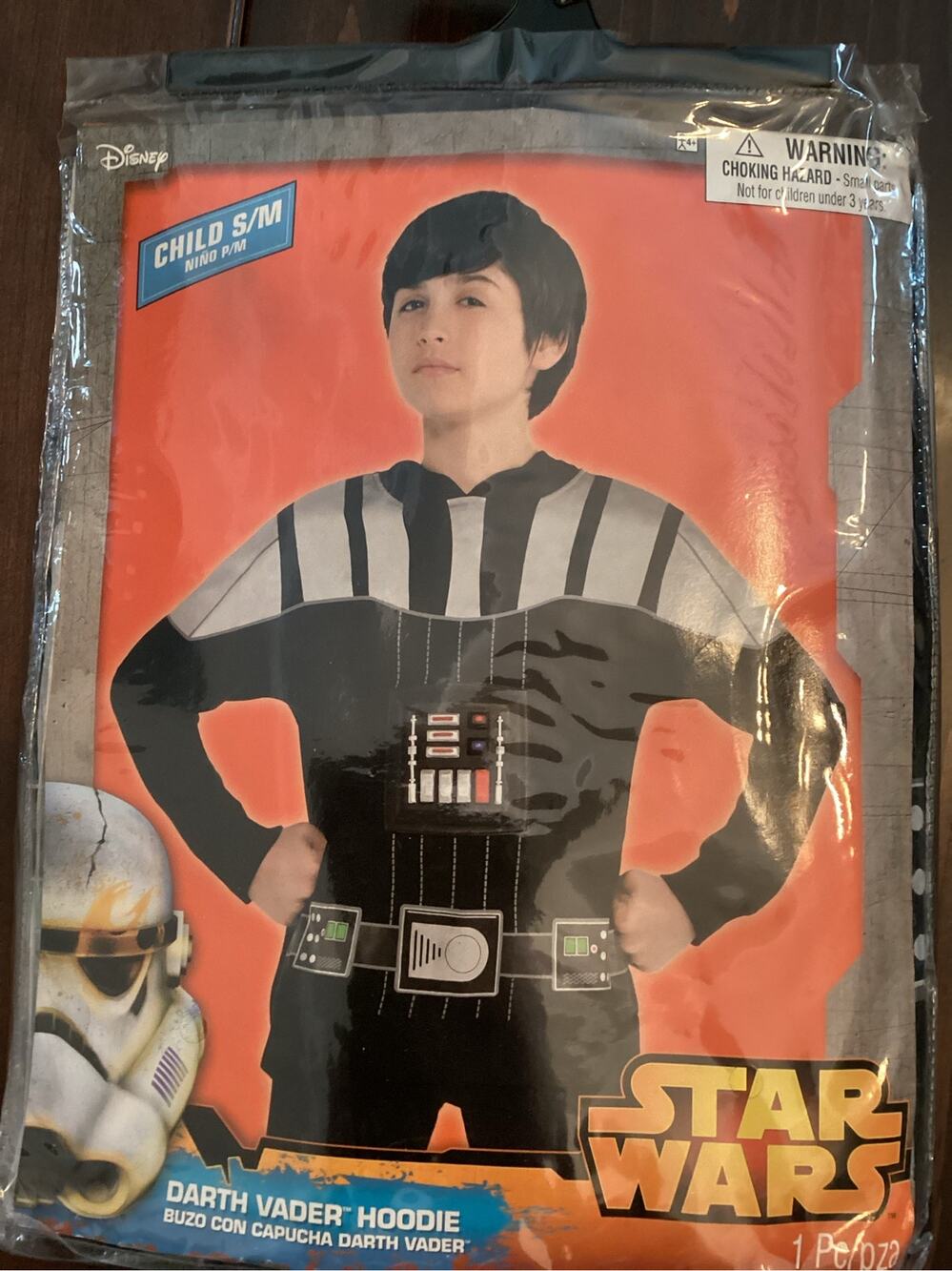 NIB Star Wars Disney Darth Vader Hoodie 3D Panel Halloween Costume S/M